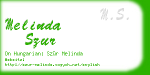 melinda szur business card